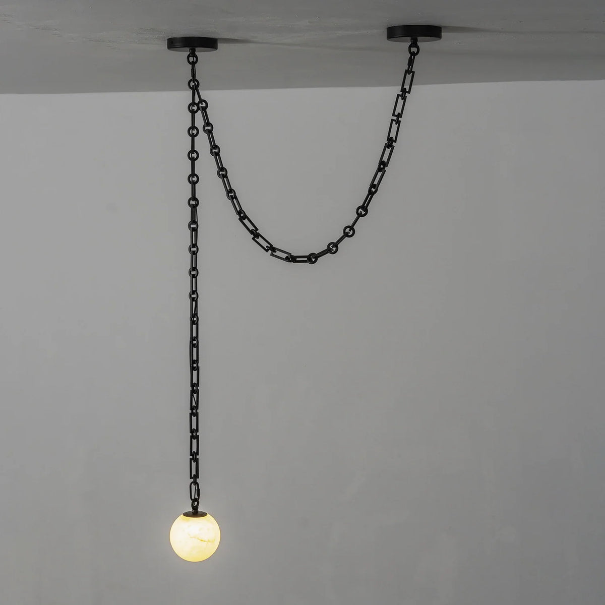 Alabaster Spherical Chain Chandelier – Alabaster detail 43