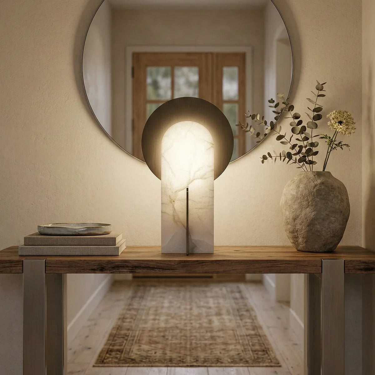 Eclipse Alabaster Oval Table Lamp – Alabaster detail 8