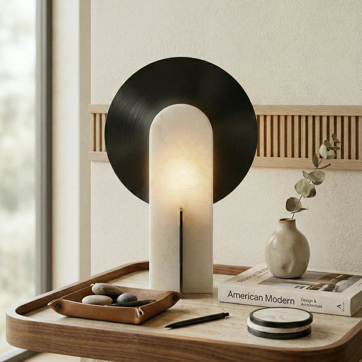 Eclipse Alabaster Oval Table Lamp – Alabaster detail 2