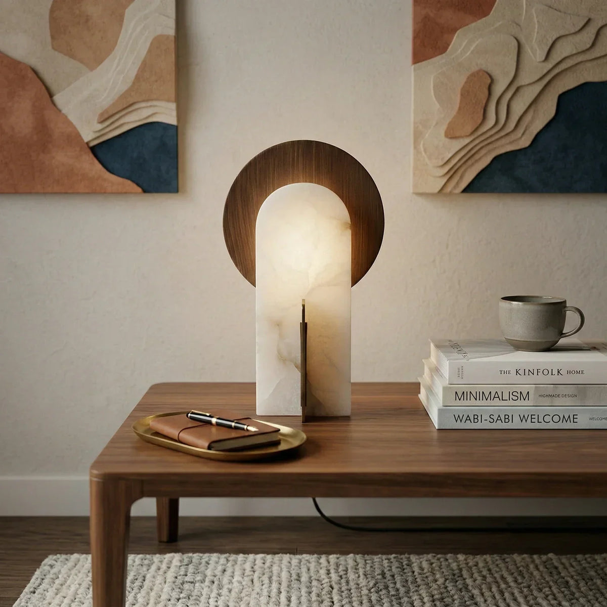 Eclipse Alabaster Oval Table Lamp – Alabaster detail 5