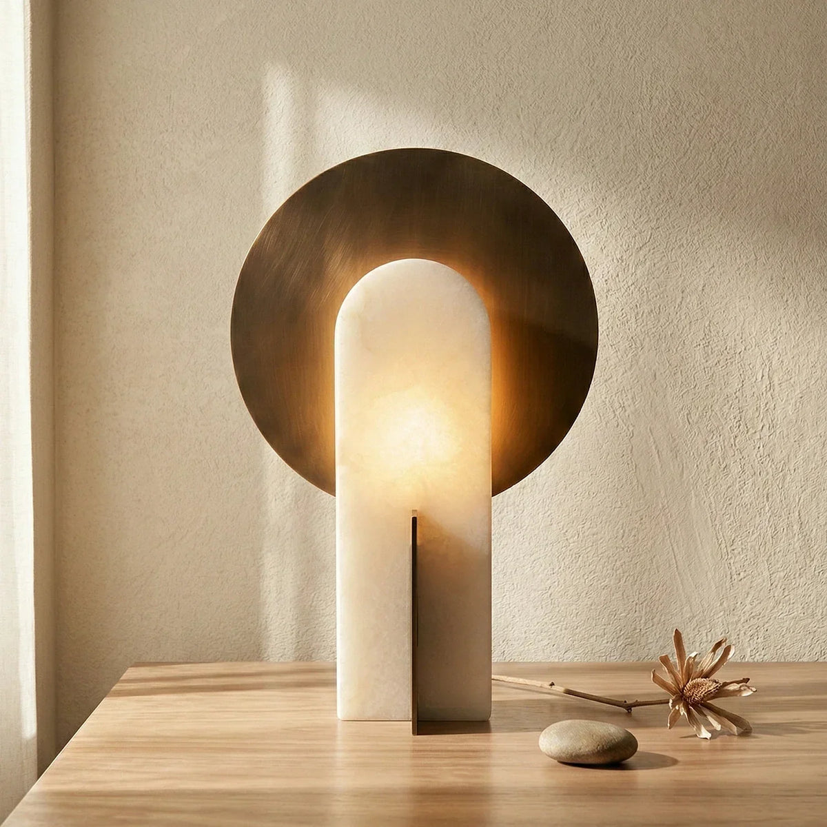 Eclipse Alabaster Oval Table Lamp – Alabaster detail 10