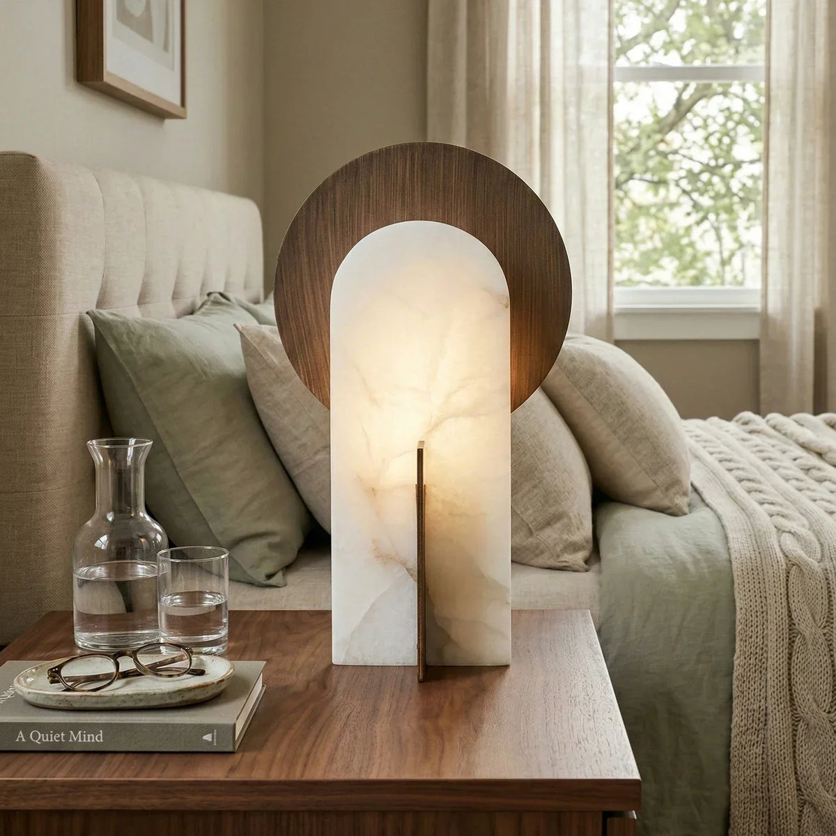 Eclipse Alabaster Oval Table Lamp – Alabaster detail 7