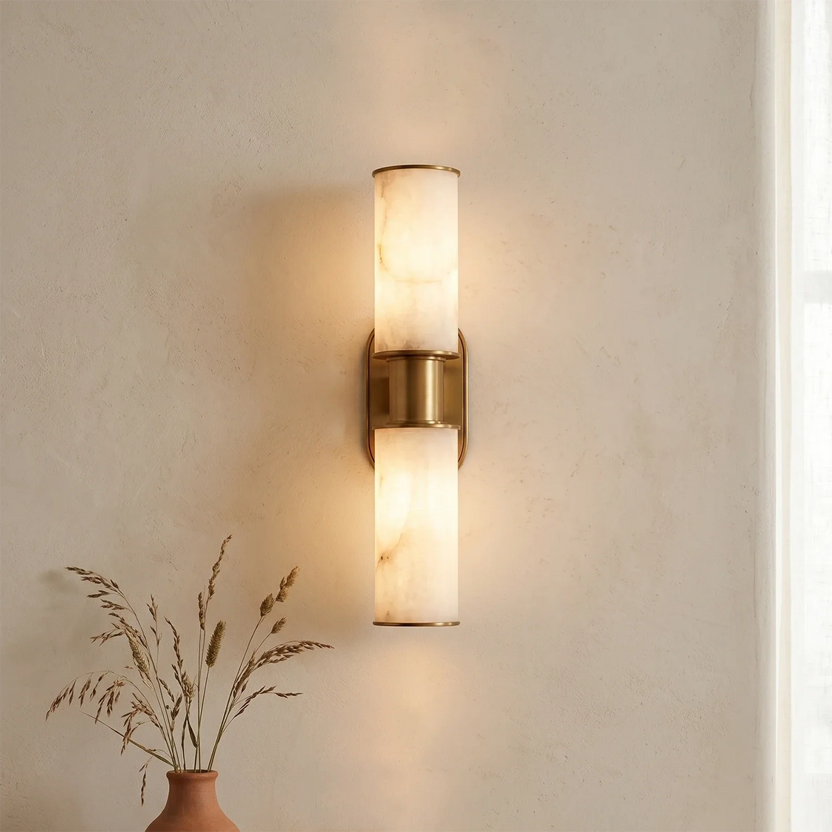 Alabaster Dualis Cylindrical Wall Sconce – Alabaster detail 11