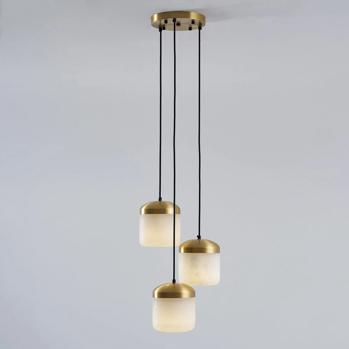 Elin Capped Alabaster Drum Pendant Light – Alabaster detail 19