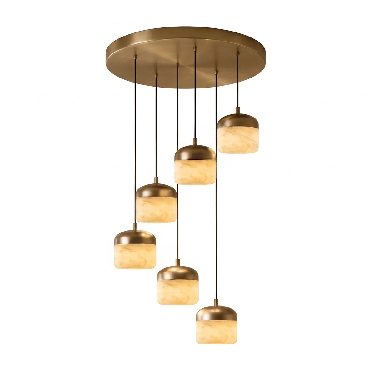 Elin Capped Alabaster Drum Pendant Light – Alabaster detail 23