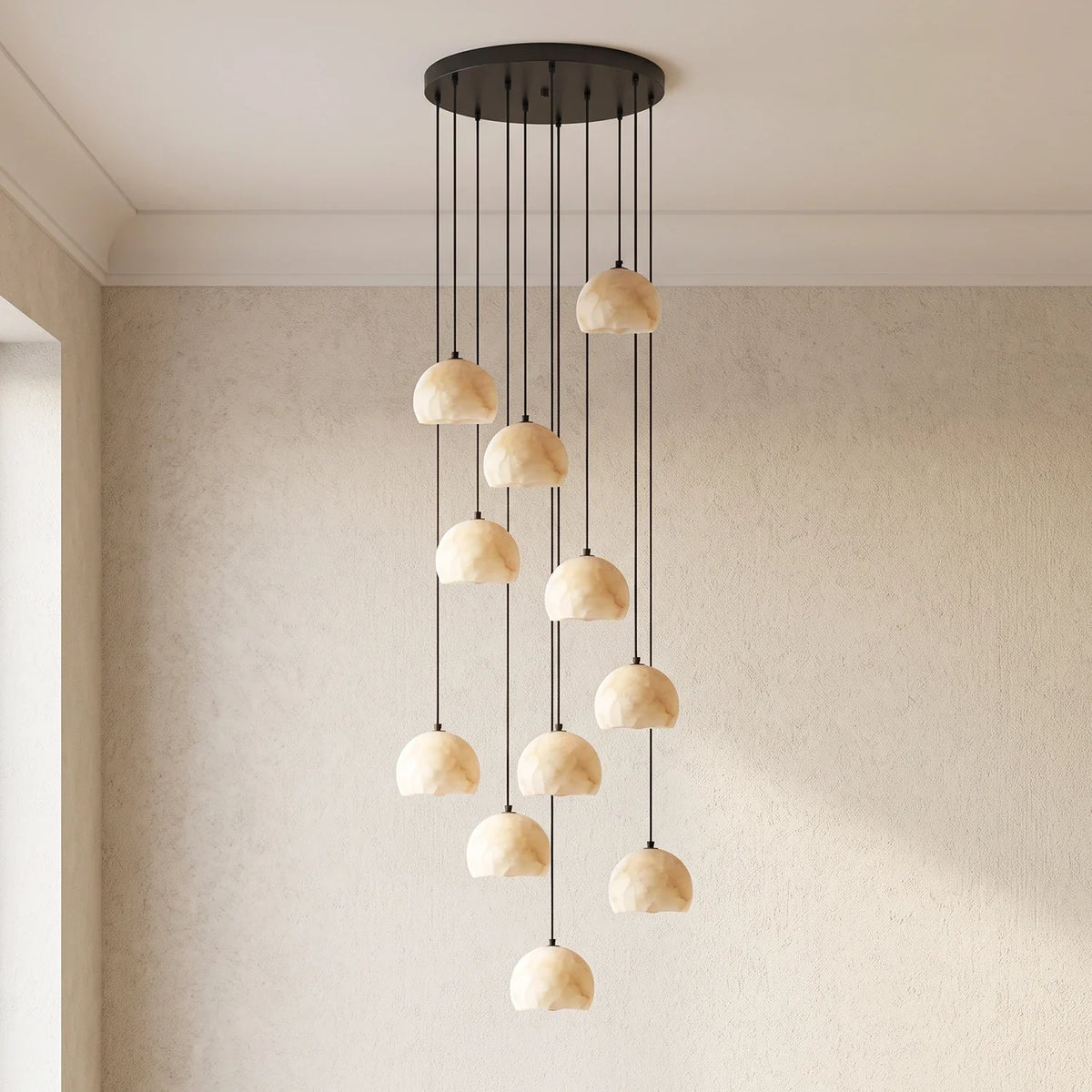 Ellery Alabaster Dome Cluster Chandelier – Alabaster detail 10