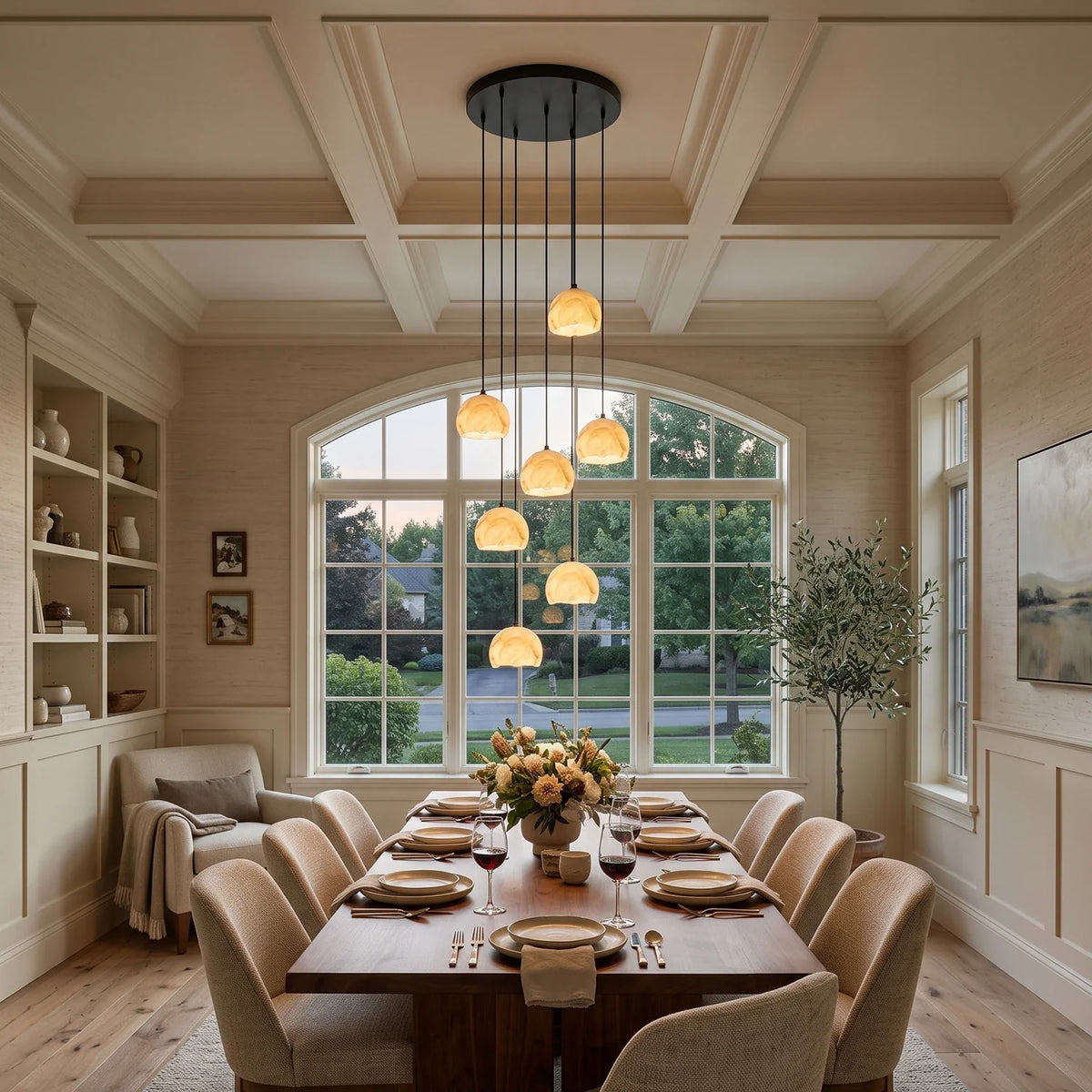 Ellery Alabaster Dome Cluster Chandelier – Alabaster detail 3
