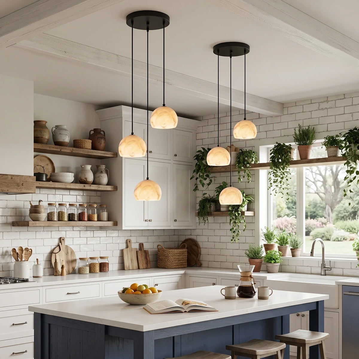 Ellery Alabaster Dome Cluster Chandelier – Alabaster detail 6