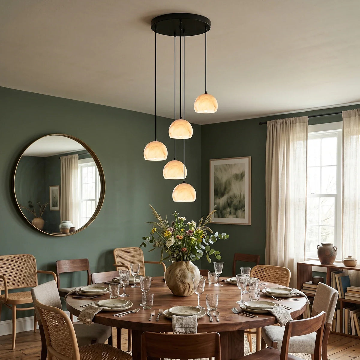 Ellery Alabaster Dome Cluster Chandelier – Alabaster detail 5