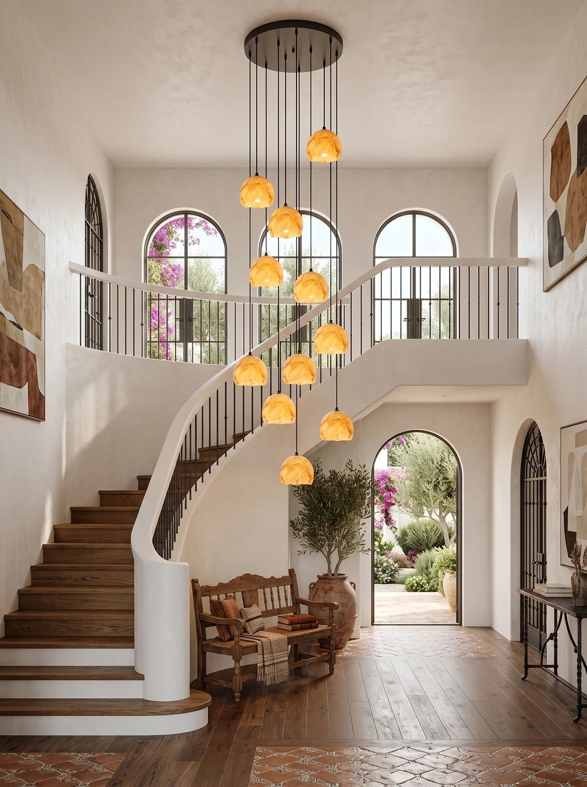Ellery Alabaster Dome Cluster Chandelier – Alabaster detail 9