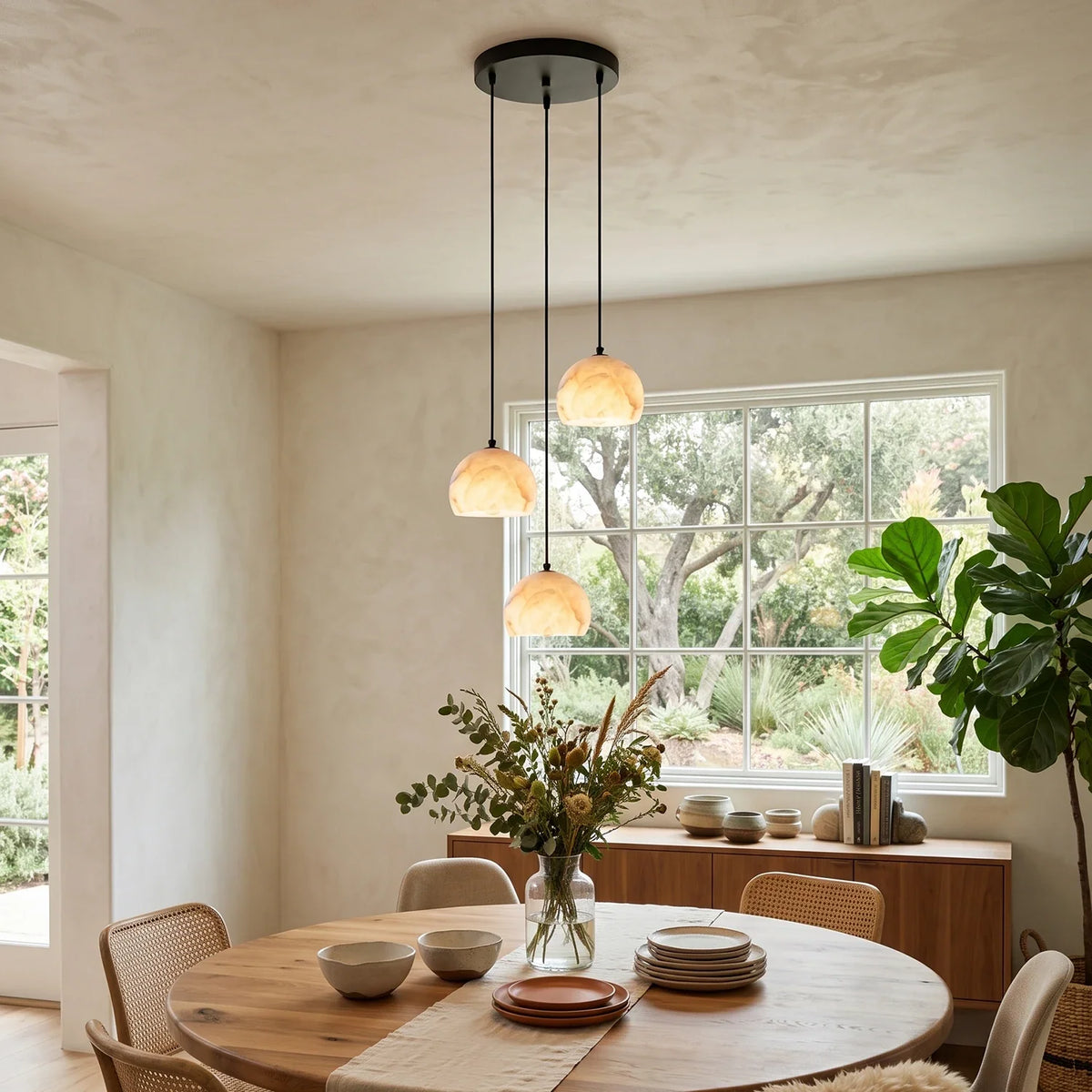 Ellery Alabaster Dome Cluster Chandelier – Alabaster detail 4
