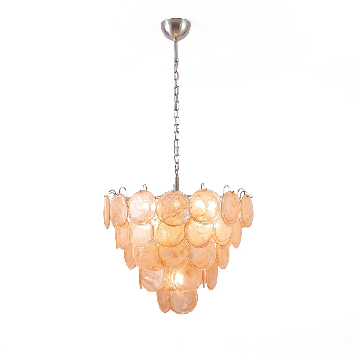 Elodie Gold Swirl Disc Glass Chandelier – Glass detail 15
