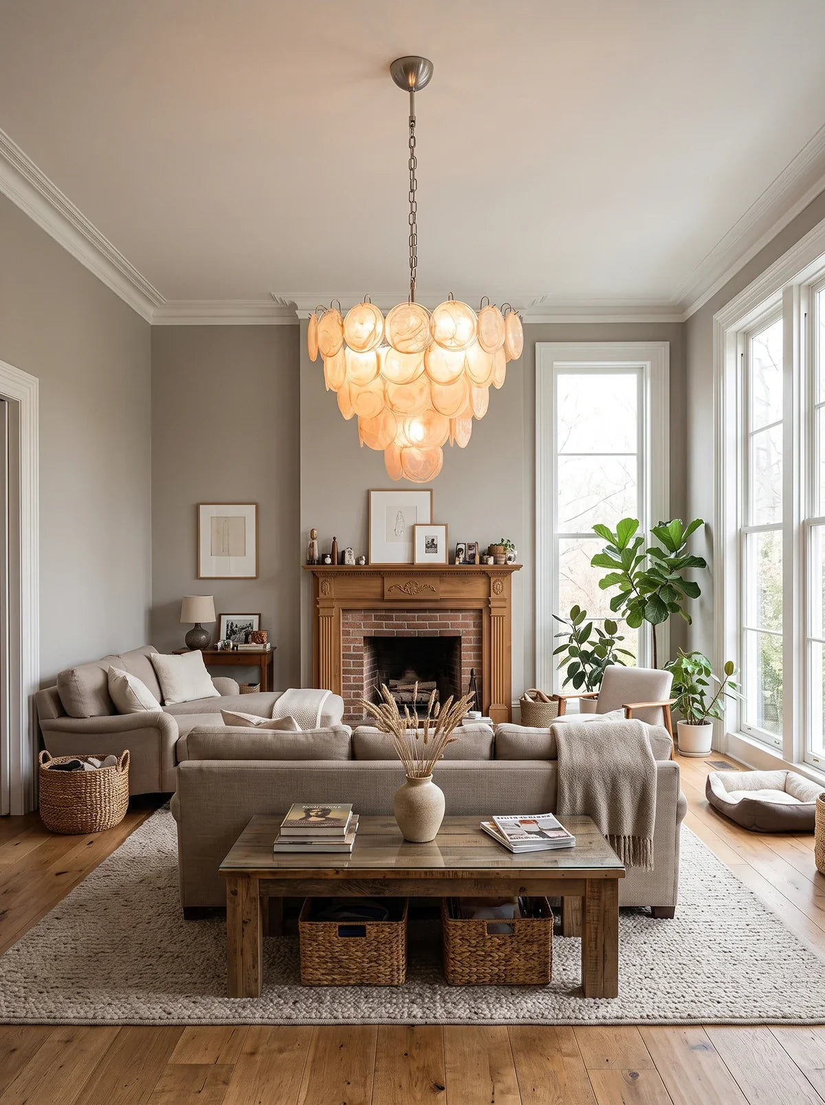Elodie Gold Swirl Disc Glass Chandelier – Glass detail 7