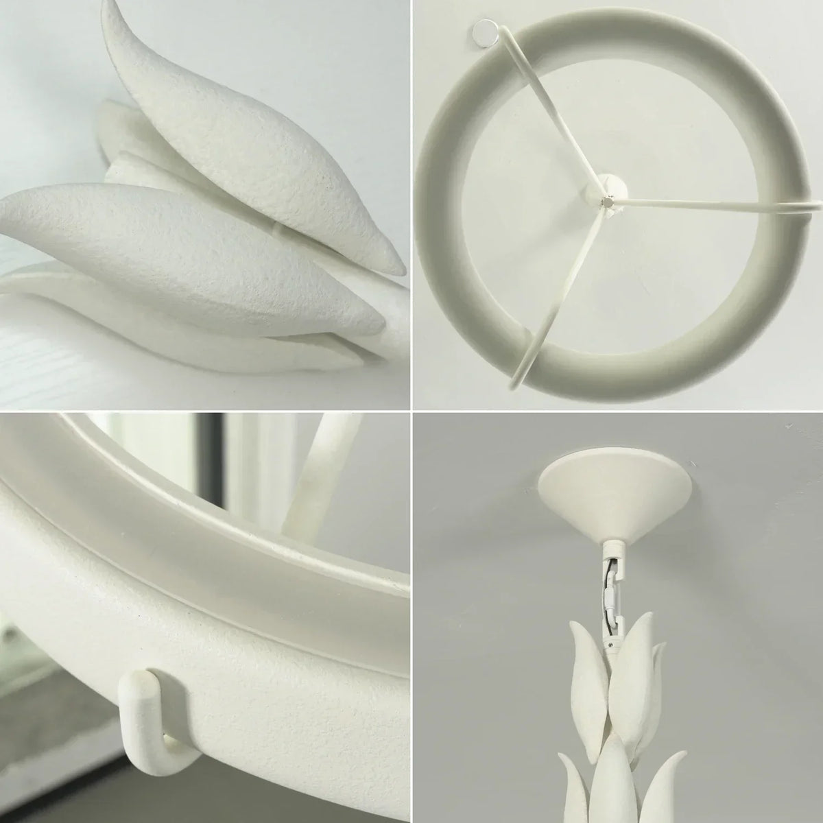 Elodie Plaster Petal Ring Chandelier – Plaster detail 13