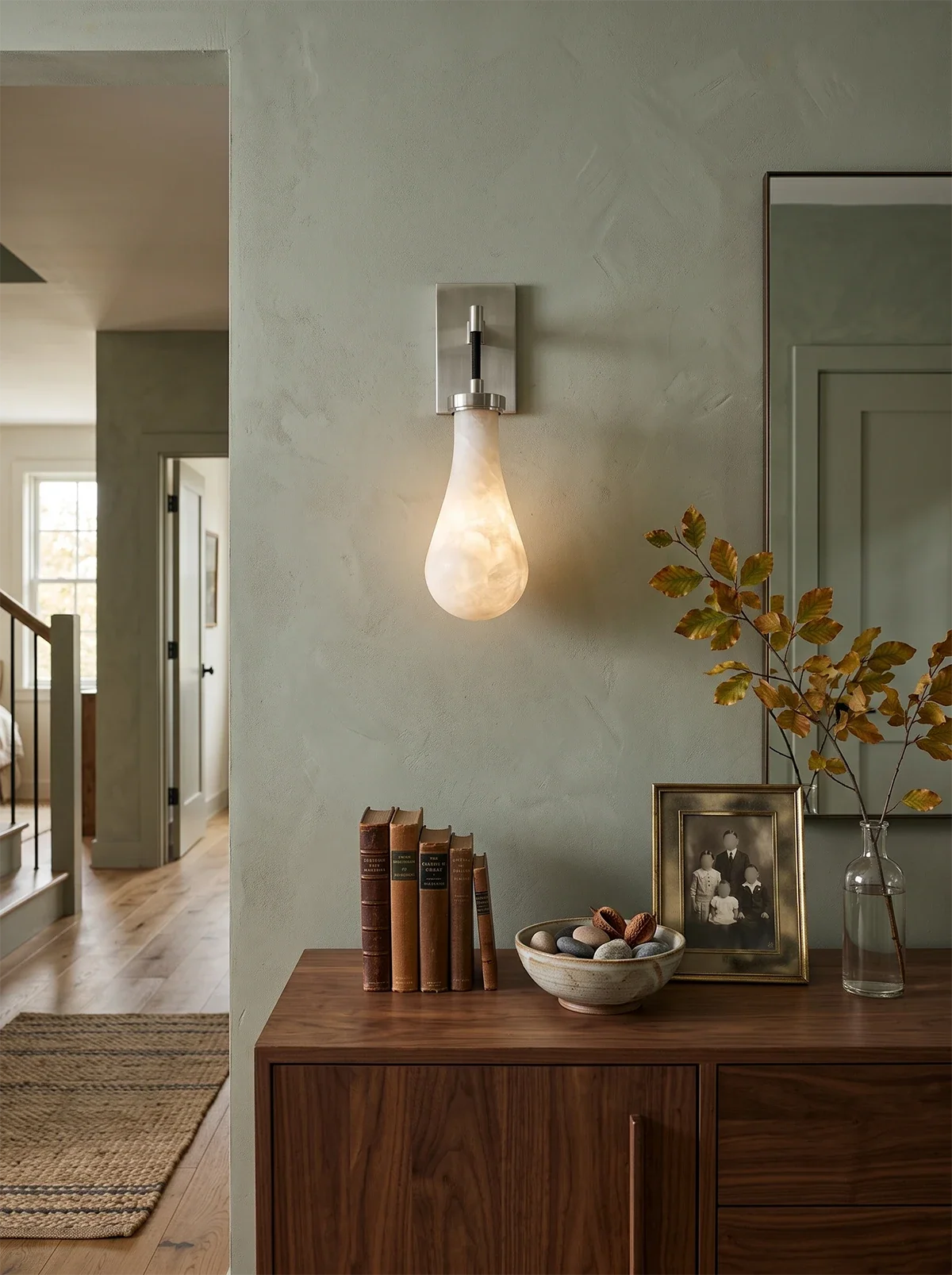 Elowen Alabaster Teardrop Wall Sconce – Alabaster detail 12