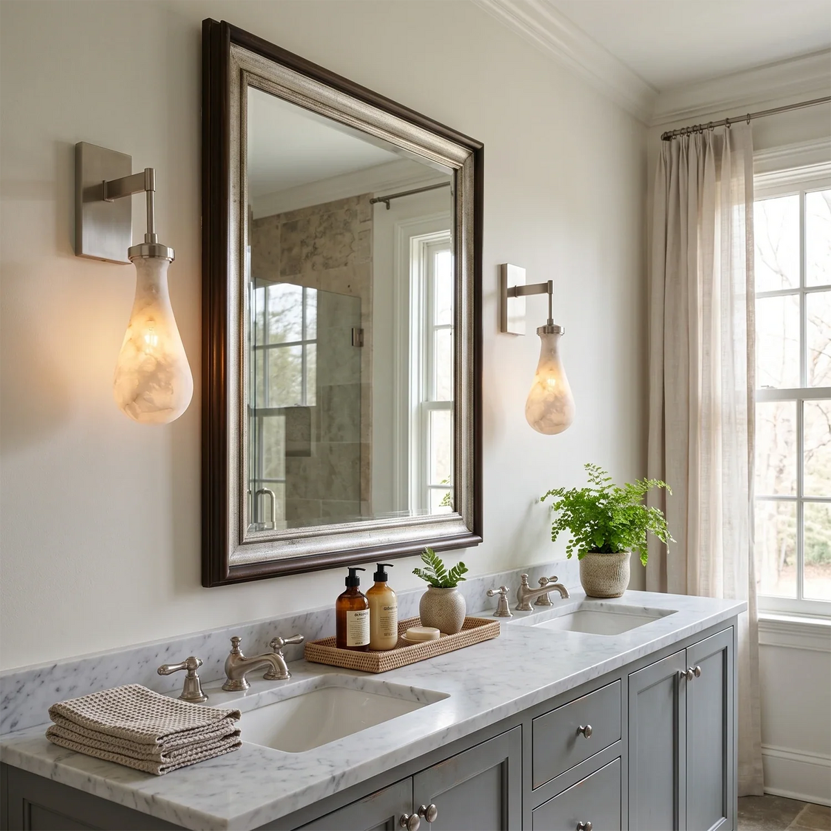 Elowen Alabaster Teardrop Wall Sconce – Alabaster detail 7