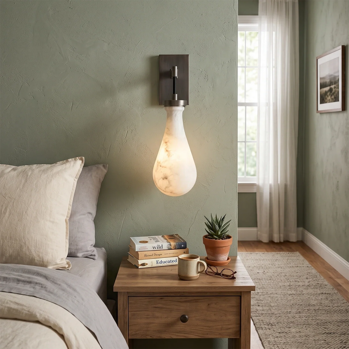 Elowen Alabaster Teardrop Wall Sconce – Alabaster detail 6