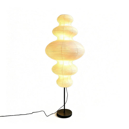Ethereal Washi Paper Tornado Steel Floor Lamp