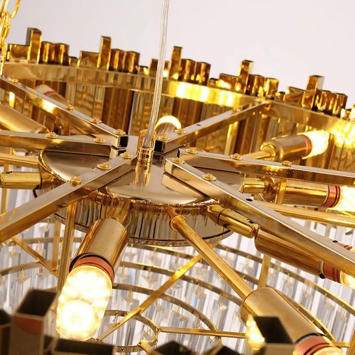 Bourbons Crystal Round Steel Ceiling Light – Crystal detail 8