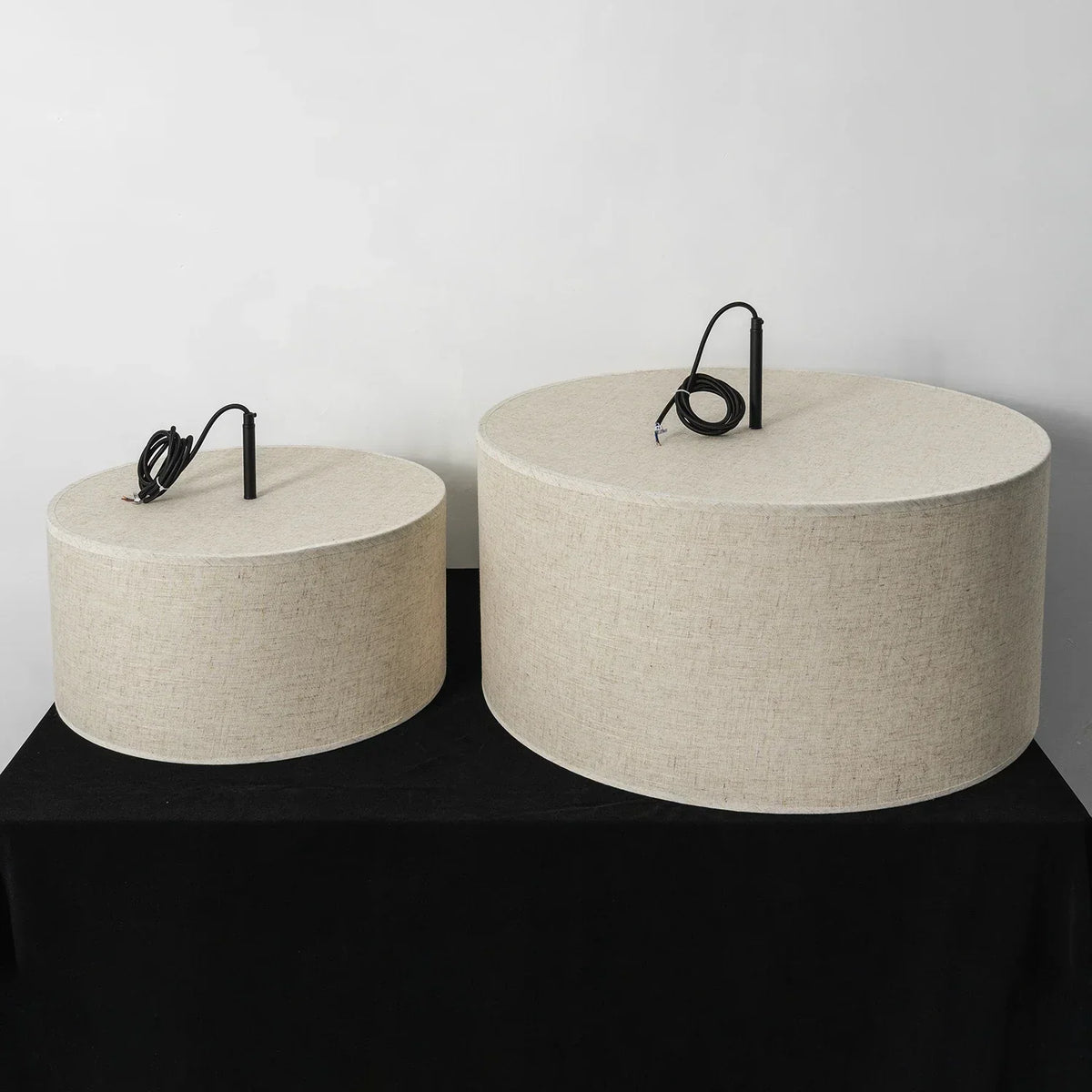 Fabric Double Layer Drum Iron Pendant Light – Iron detail 26