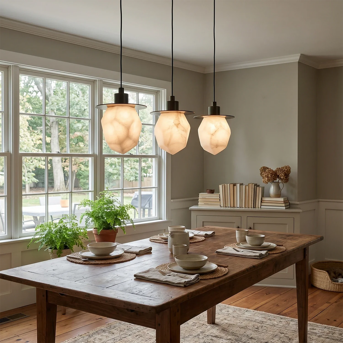 Faceted Alabaster Pendant Light – Alabaster detail 7