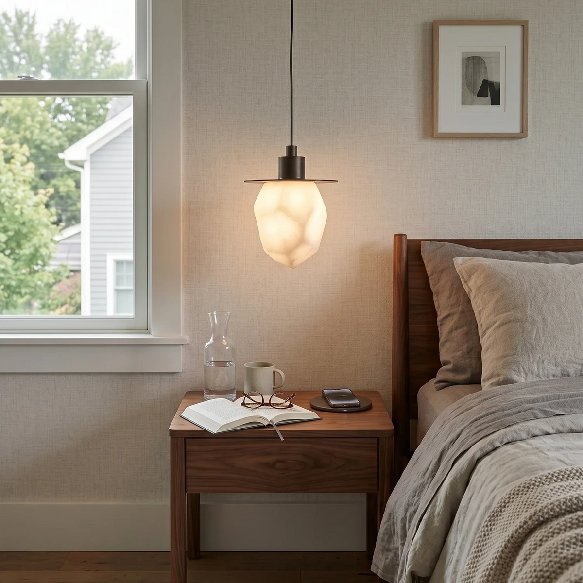 Faceted Alabaster Pendant Light – Alabaster detail 3
