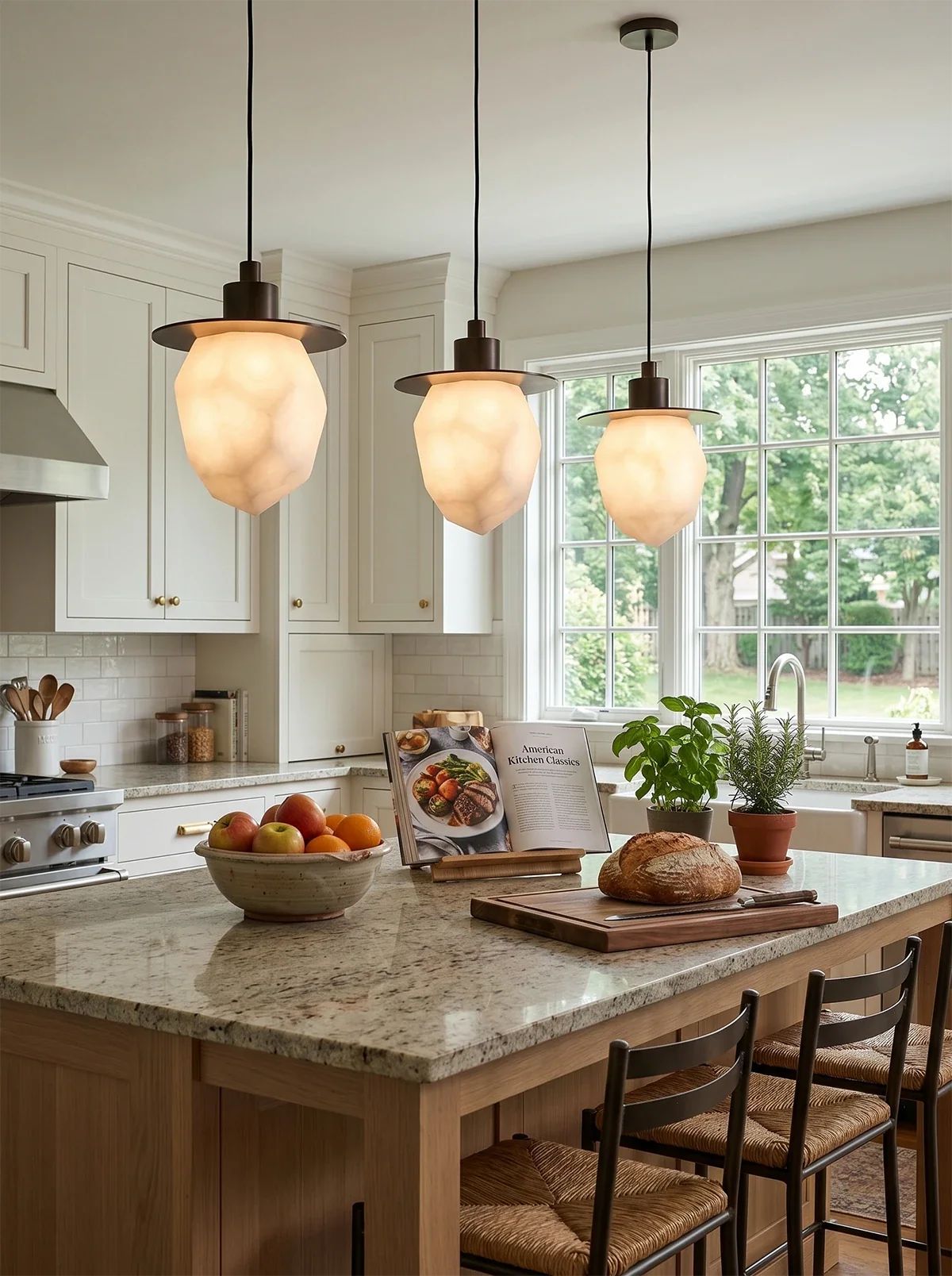 Faceted Alabaster Pendant Light – Alabaster detail 10