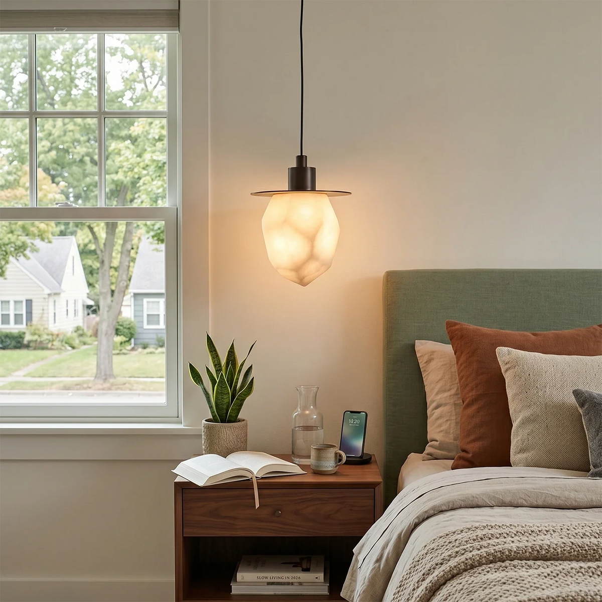 Faceted Alabaster Pendant Light – Alabaster detail 2