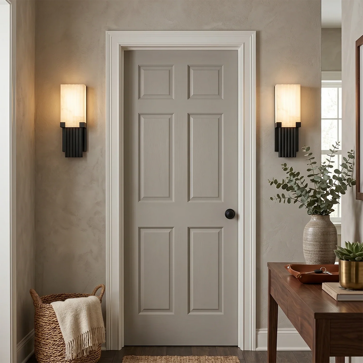 Fluted Alabaster Column Wall Sconce – Alabaster detail 9