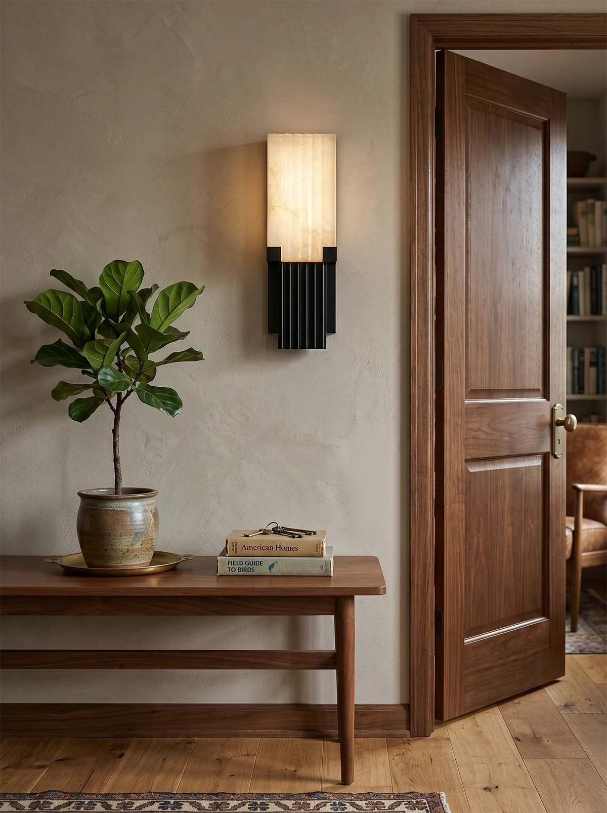 Fluted Alabaster Column Wall Sconce – Alabaster detail 10