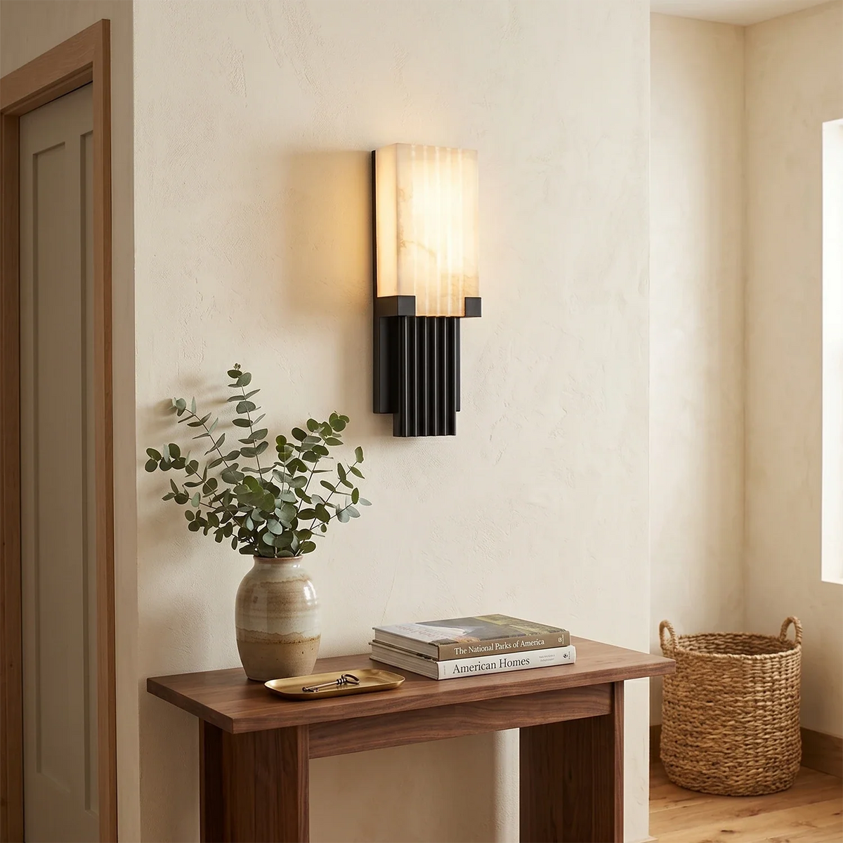 Fluted Alabaster Column Wall Sconce – Alabaster detail 6