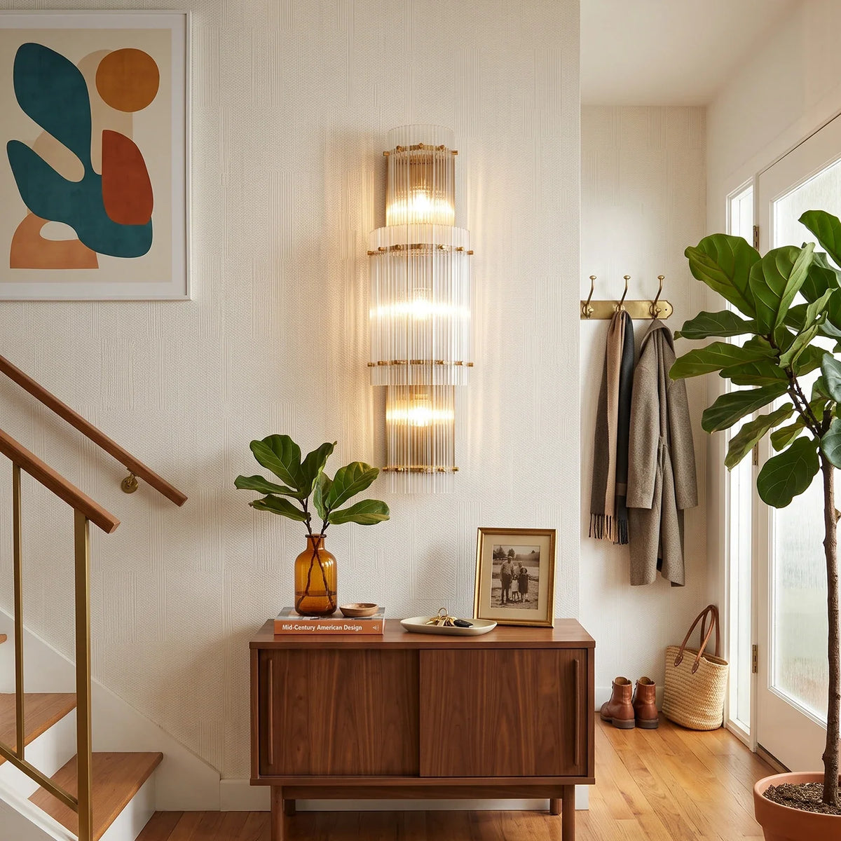 Fluted Glass Rod Wall Sconce – Glass detail 4