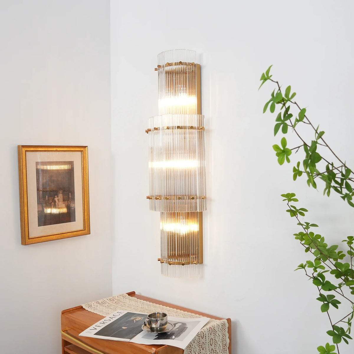 Fluted Glass Rod Wall Sconce – Glass detail 12