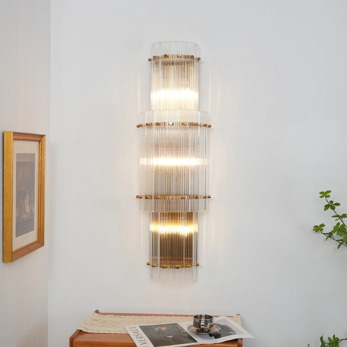 Fluted Glass Rod Wall Sconce – Glass detail 13