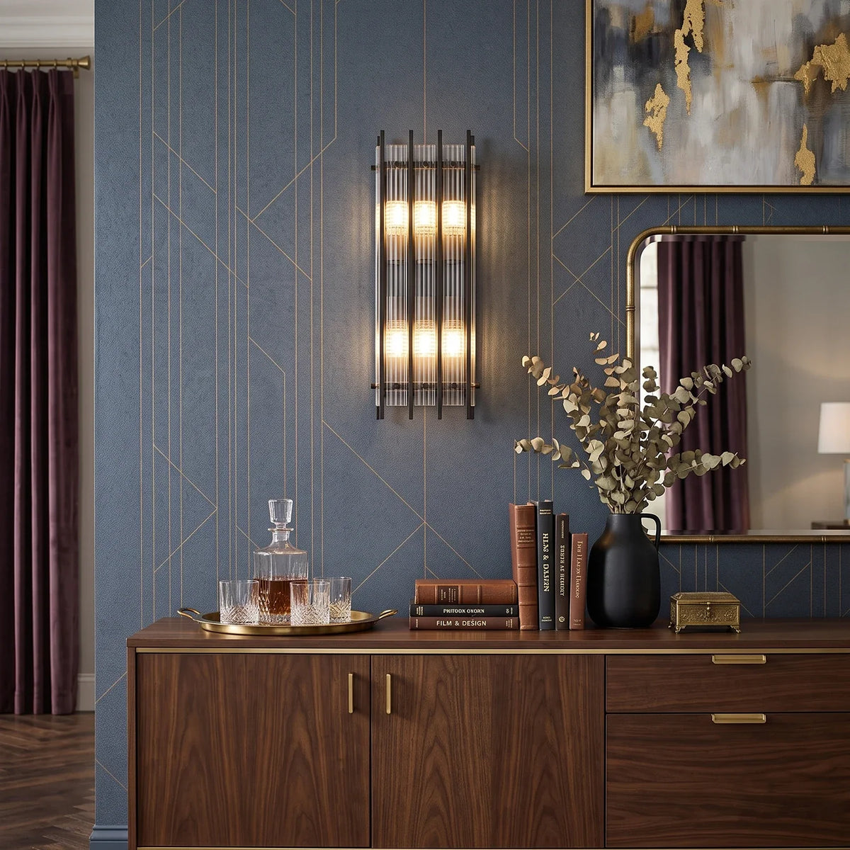 Fluted Glass Rod Wall Sconce – Glass detail 3