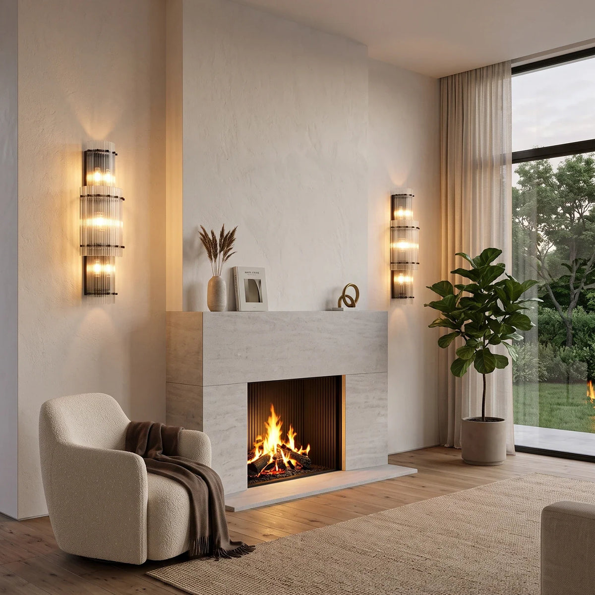 Fluted Glass Rod Wall Sconce – Glass detail 8