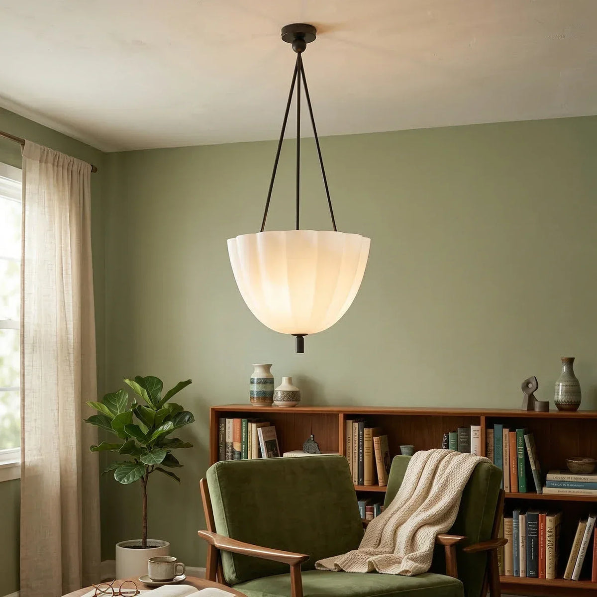 Fluted Glass Volare Scalloped Pendant Lamp – Glass detail 6