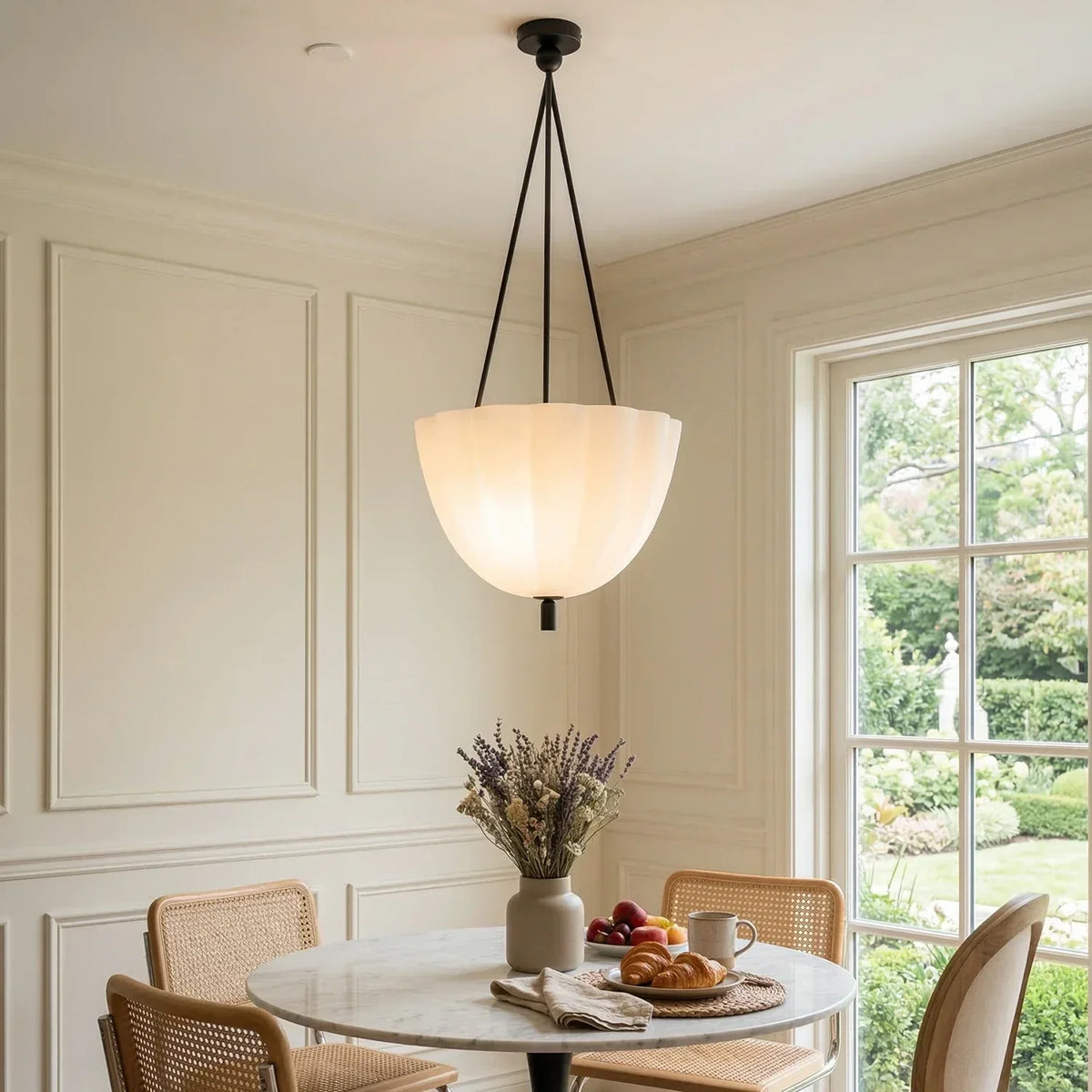 Fluted Glass Volare Scalloped Pendant Lamp – Glass detail 2