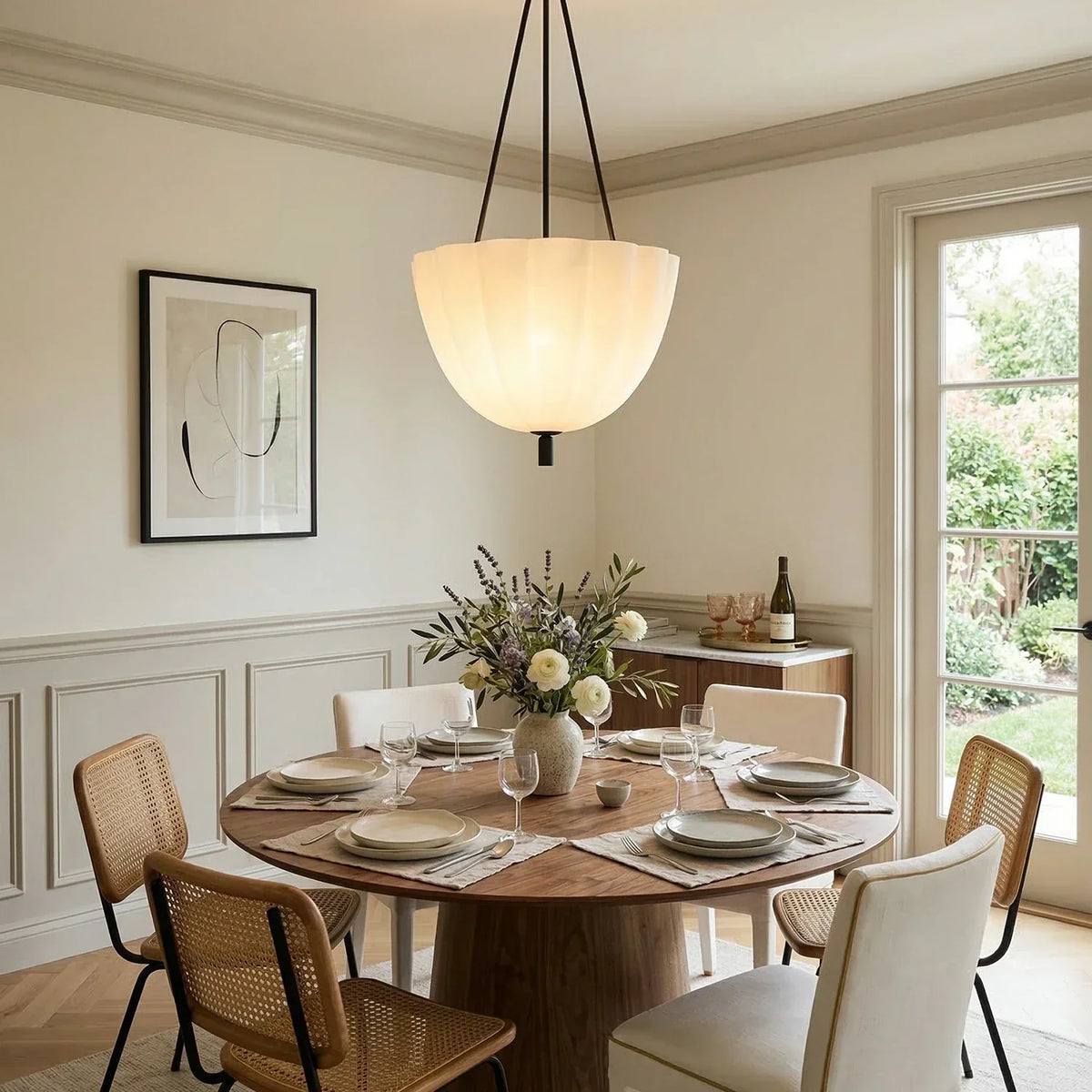 Fluted Glass Volare Scalloped Pendant Lamp – Glass detail 4
