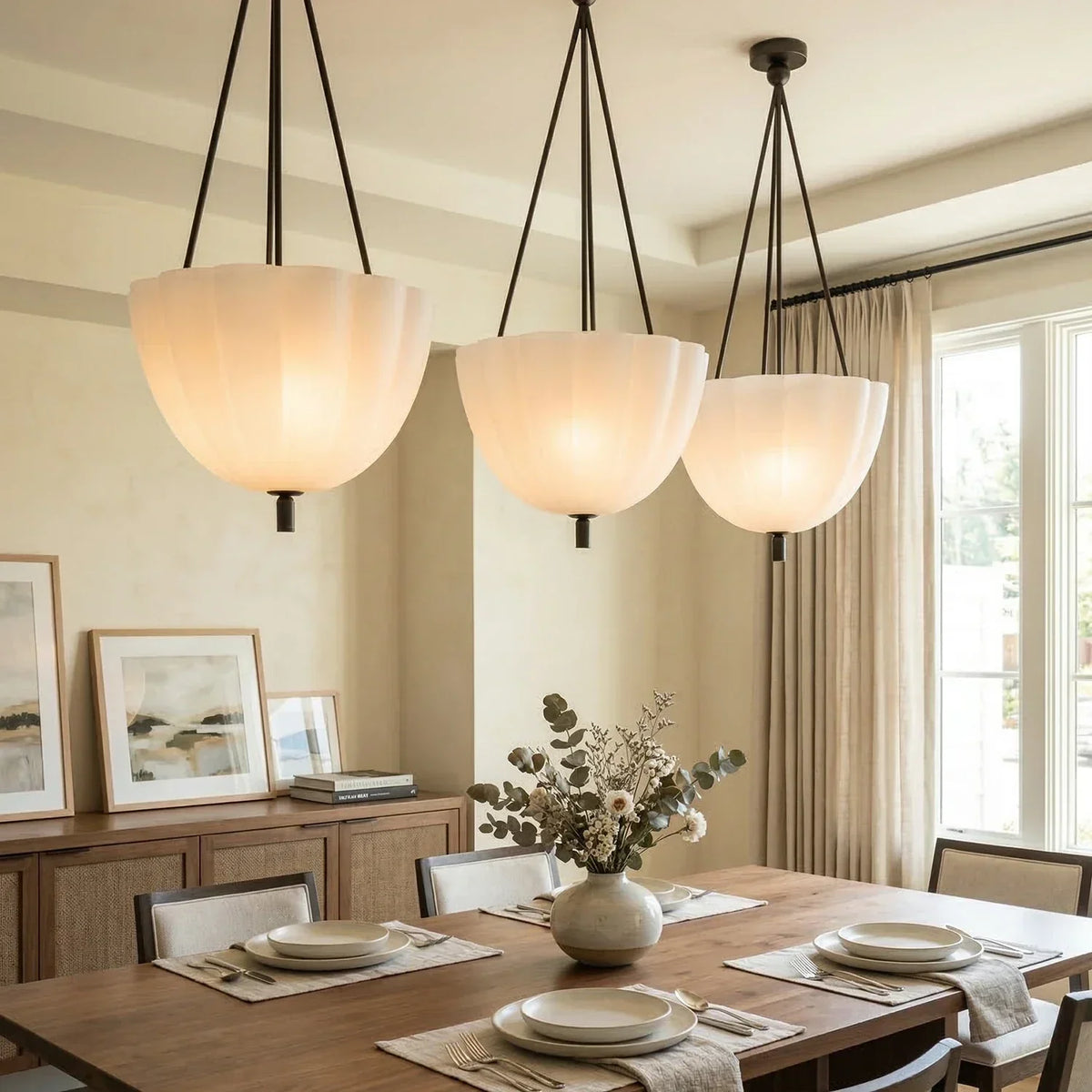 Fluted Glass Volare Scalloped Pendant Lamp – Glass detail 9
