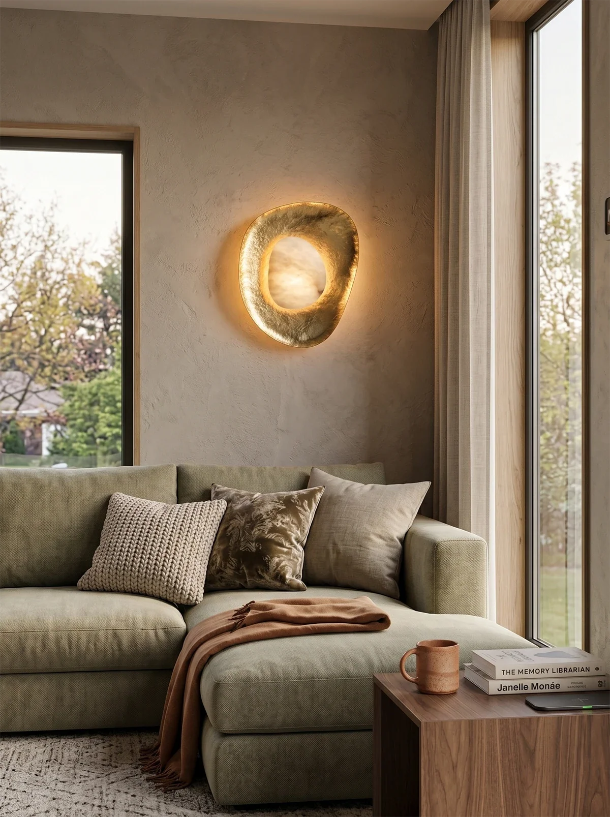 Forged Brass Alabaster Pebble Wall Lamp – Alabaster detail 9