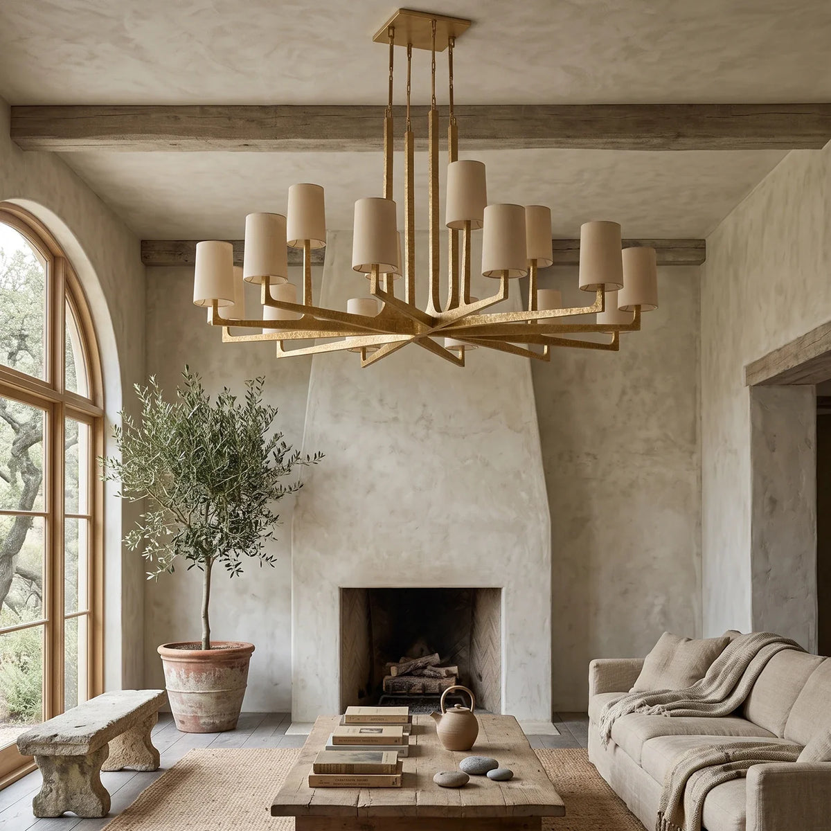 Garrick Hammered Brass Chandelier – Brass detail 9
