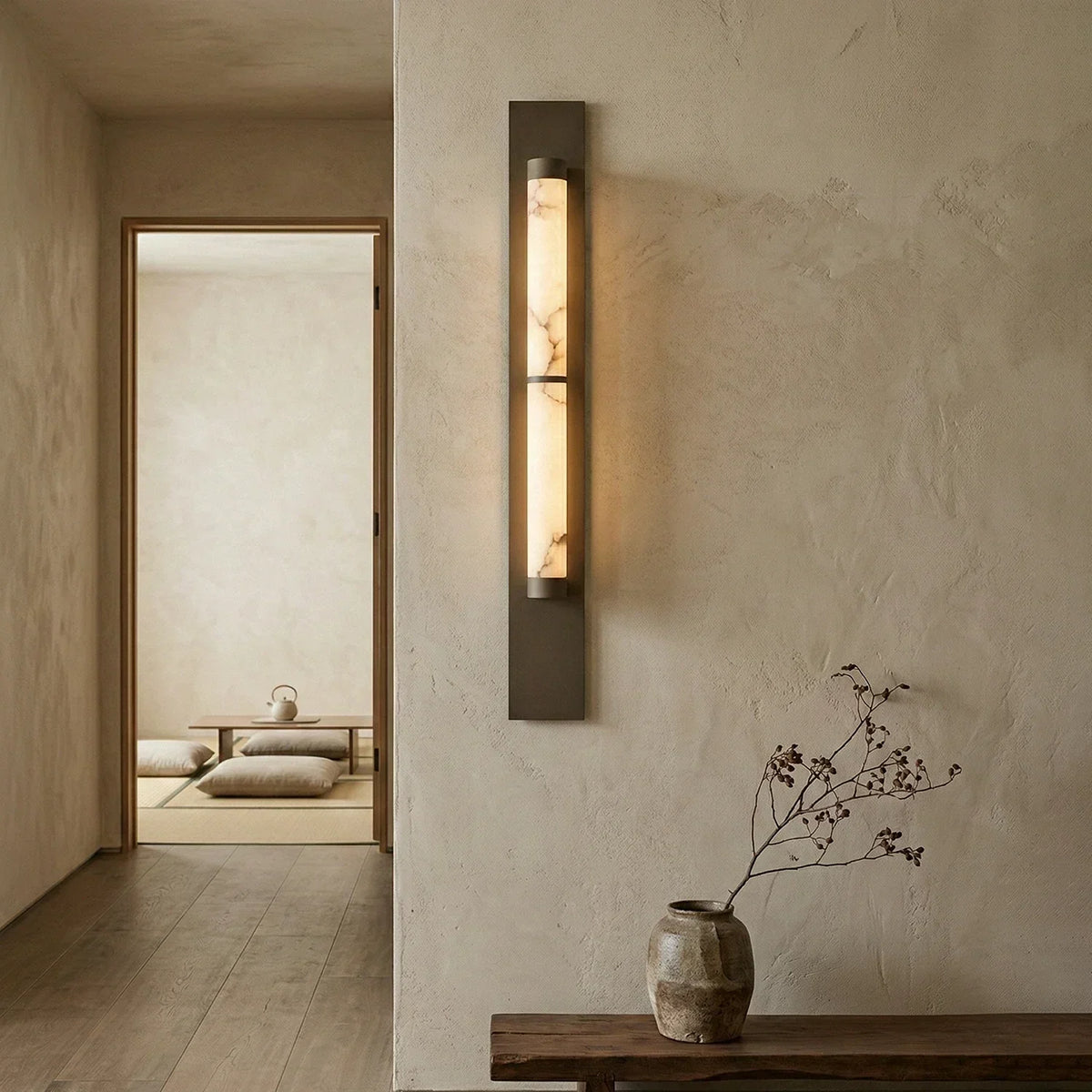 Geo Columnar Linear Alabaster Wall Sconce – Alabaster detail 5