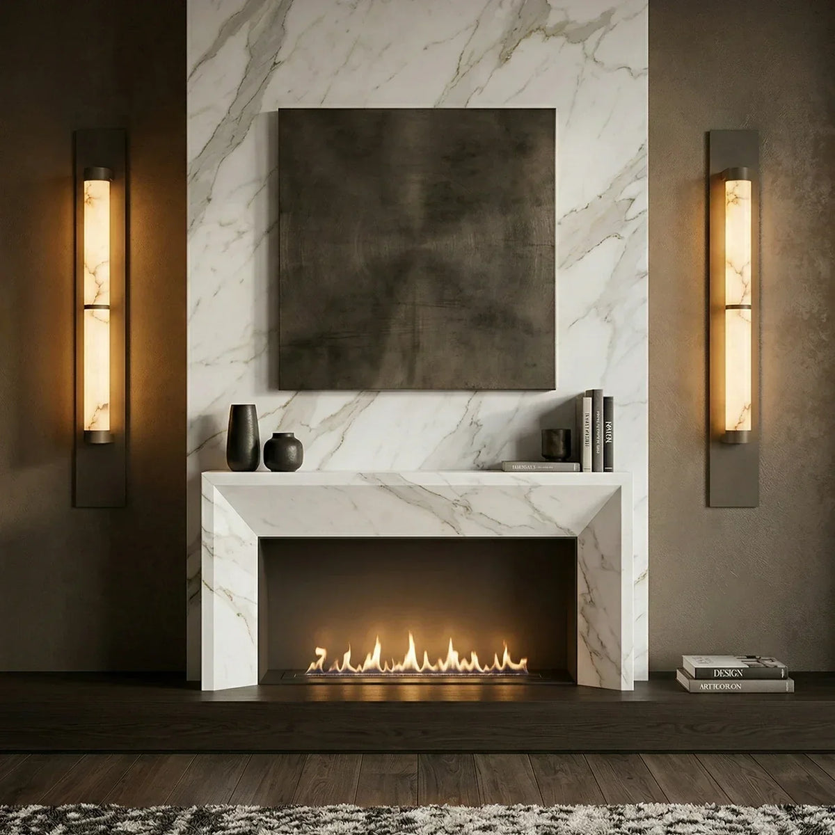 Geo Columnar Linear Alabaster Wall Sconce – Alabaster detail 7