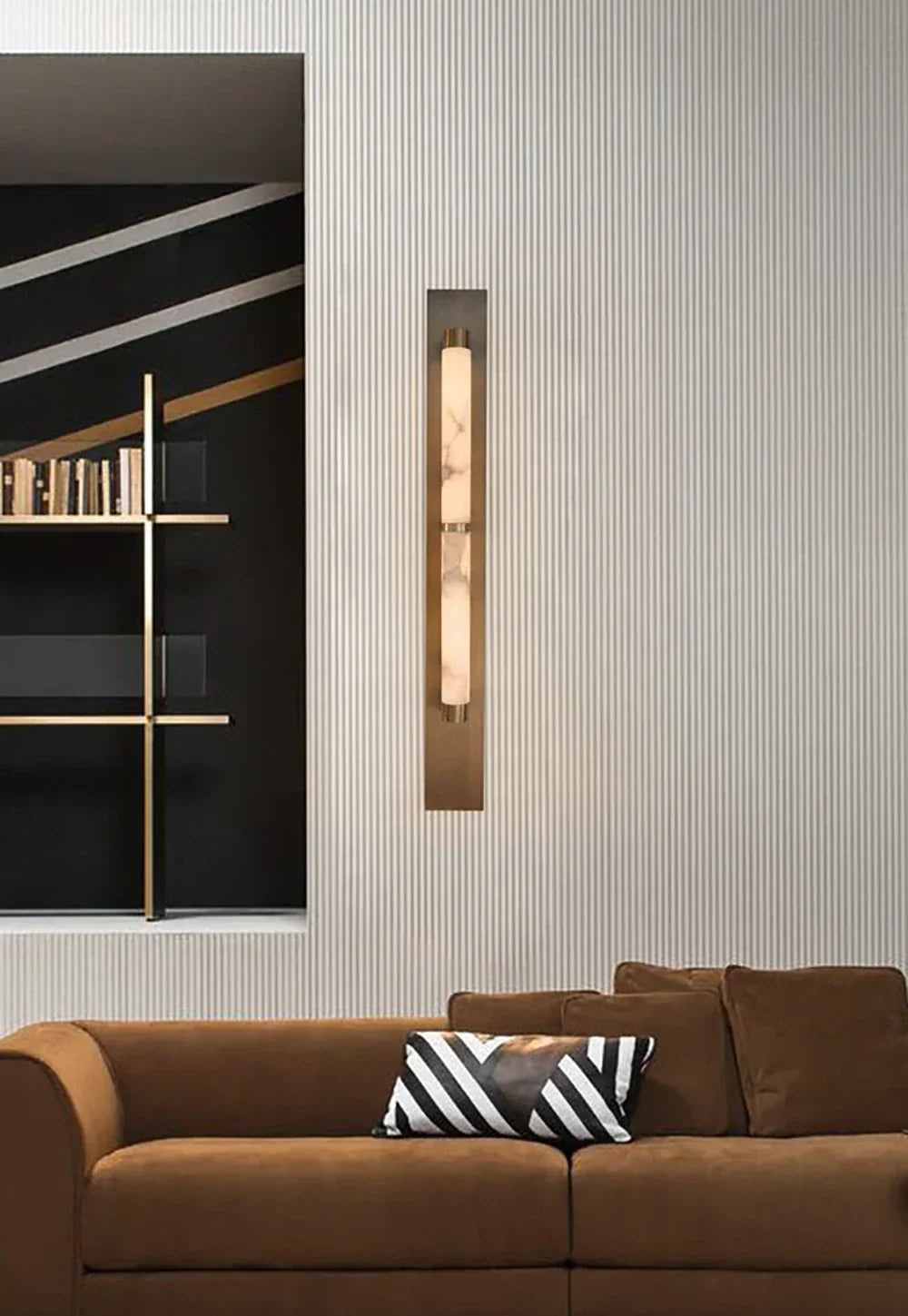 Geo Columnar Linear Alabaster Wall Sconce – Alabaster detail 10