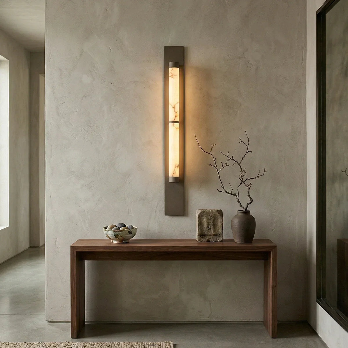 Geo Columnar Linear Alabaster Wall Sconce – Alabaster detail 4