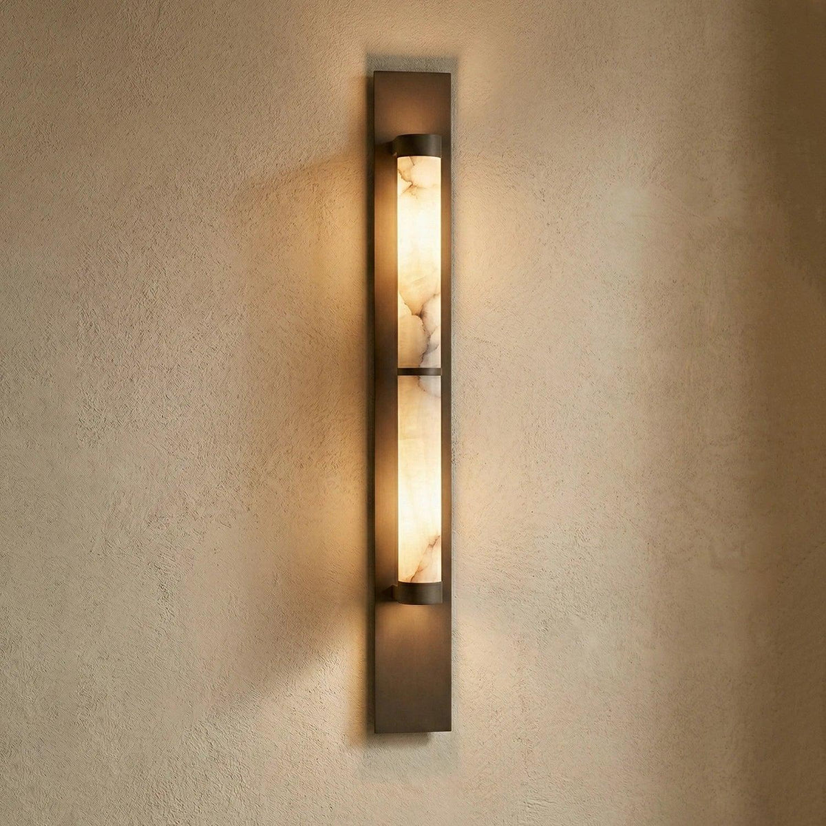 Geo Columnar Linear Alabaster Wall Sconce – Alabaster detail 15