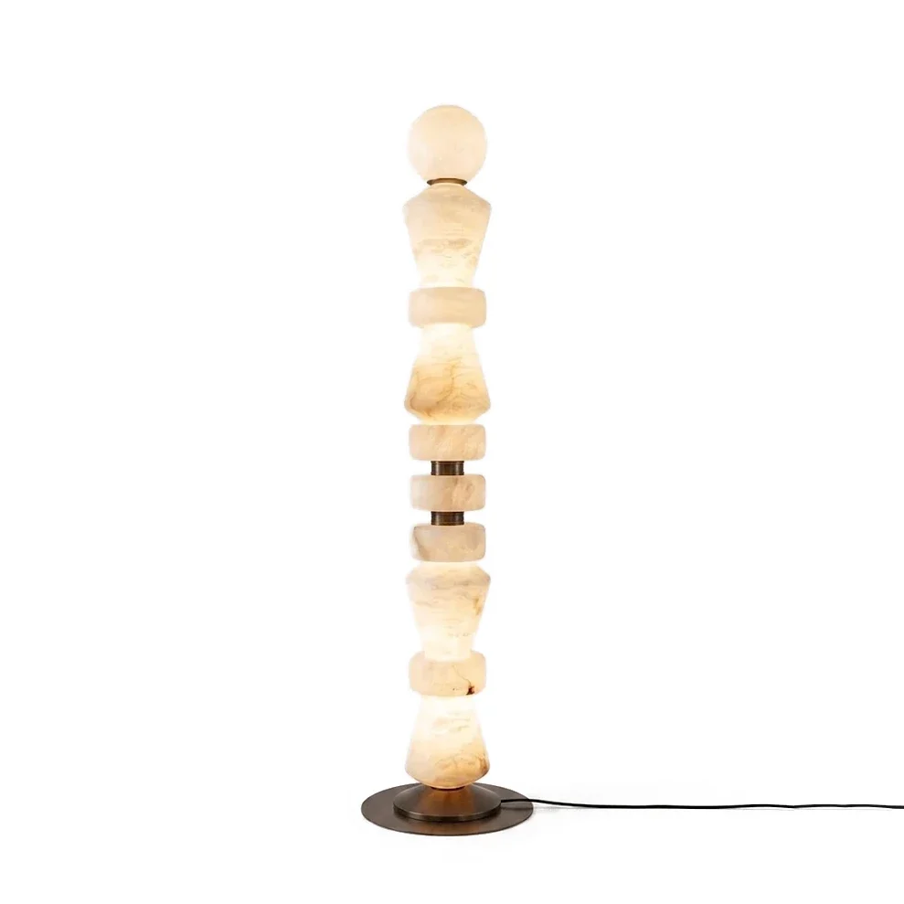 Geometric Alabaster Sculptural Floor Lamp – Alabaster detail 12