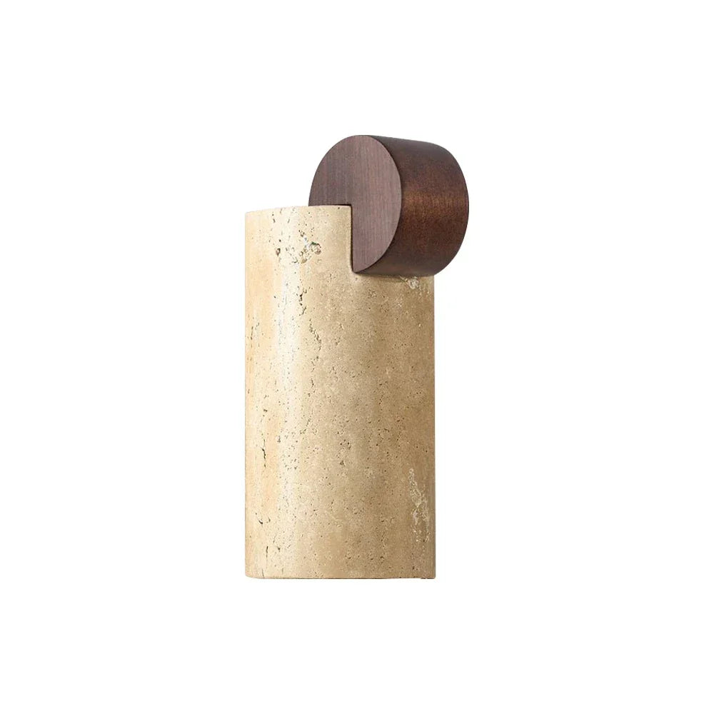 Geometric Solenne Curve Travertine Wall Lamp – Travertine detail 13