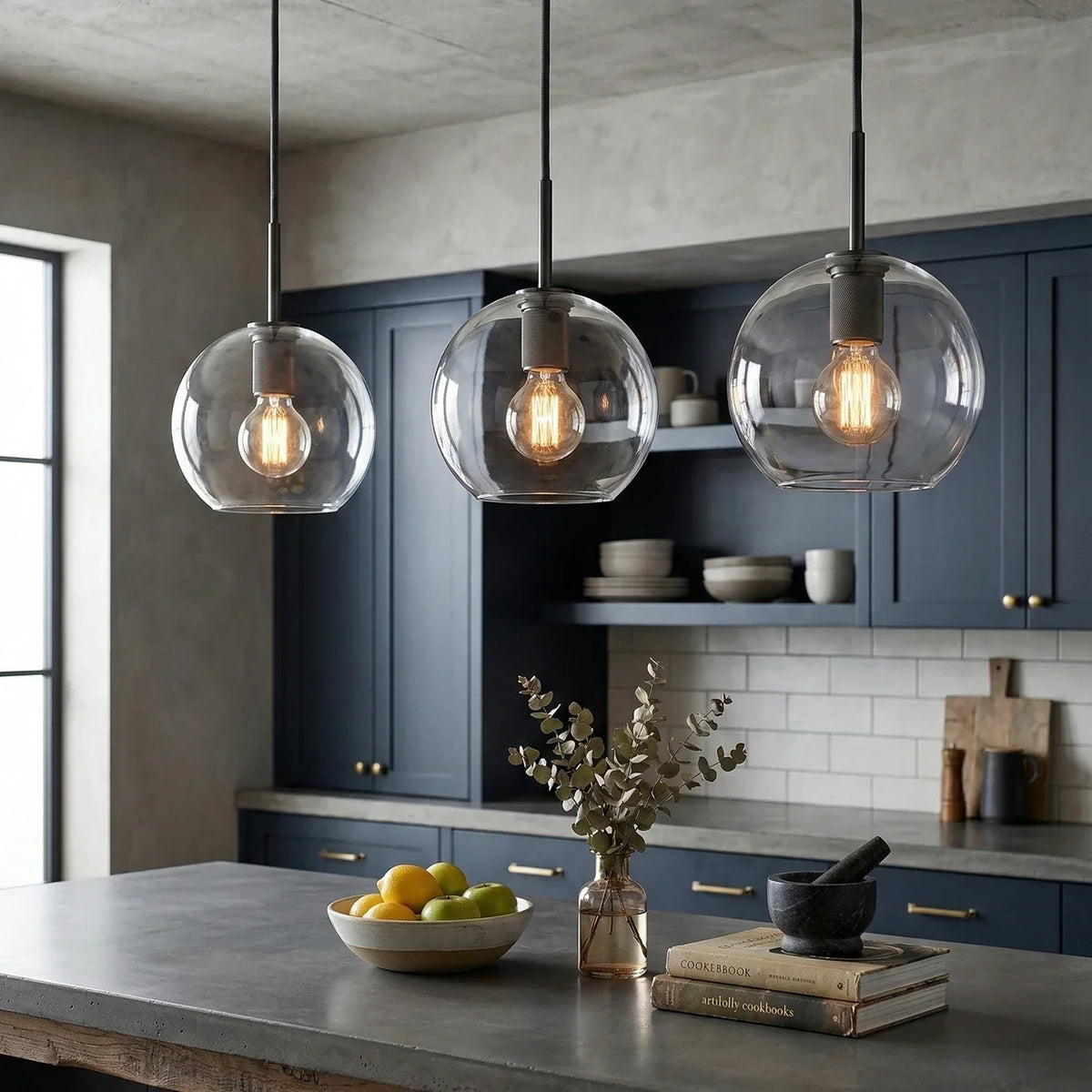 Geometric Transparent Glass Pendant Light – Glass detail 12